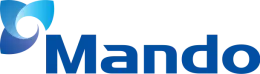 Logo Mando: Bildmarke und dunkelblauer Mando Schriftzug.